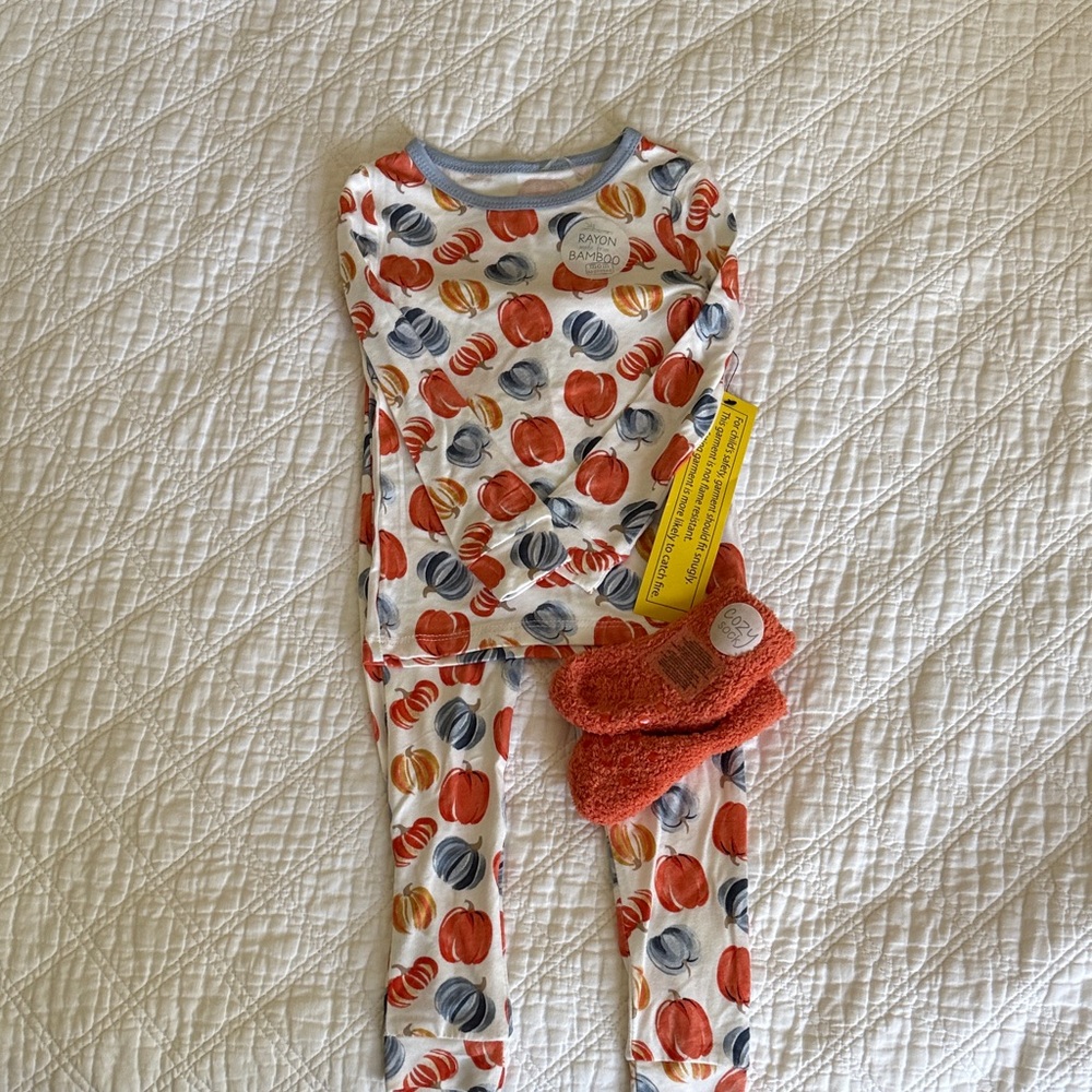 Pumpkin Print Kids Pajama Set